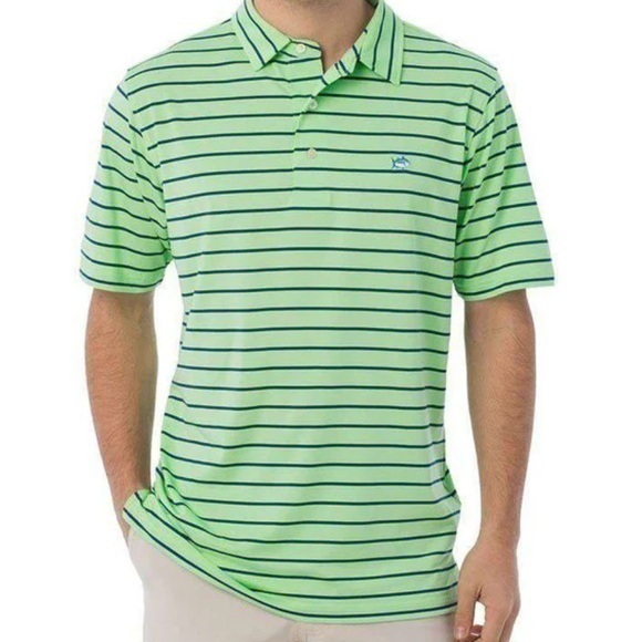 Southern Tide Other - Southern Tide Driver Stripe Performance Polo in Summer Green Size S